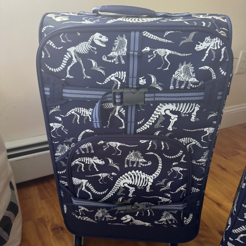 Pottery Barn Kids MacKenzie Large Spinner Luggage Glows in the Dark Dino Print